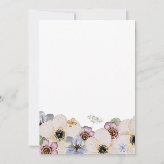 Eenvoudige uitnodiging van Floral Boho Wedding (Achterkant)