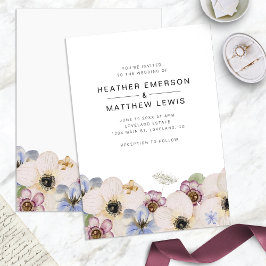 Eenvoudige uitnodiging van Floral Boho Wedding