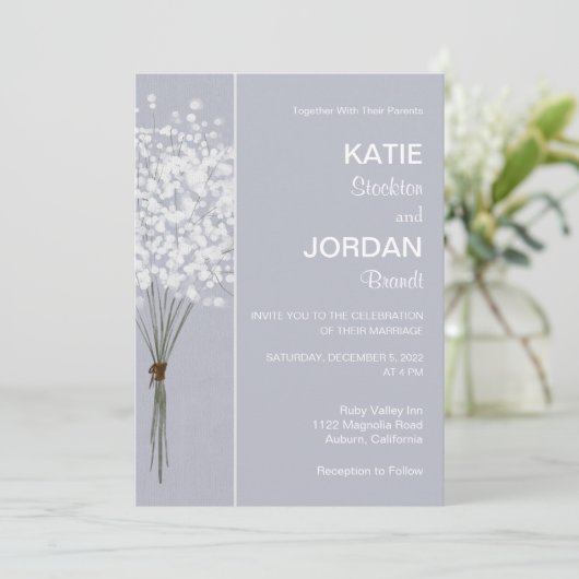 Eenvoudige uitnodiging van Floral Bouquet (Staand voorkant)