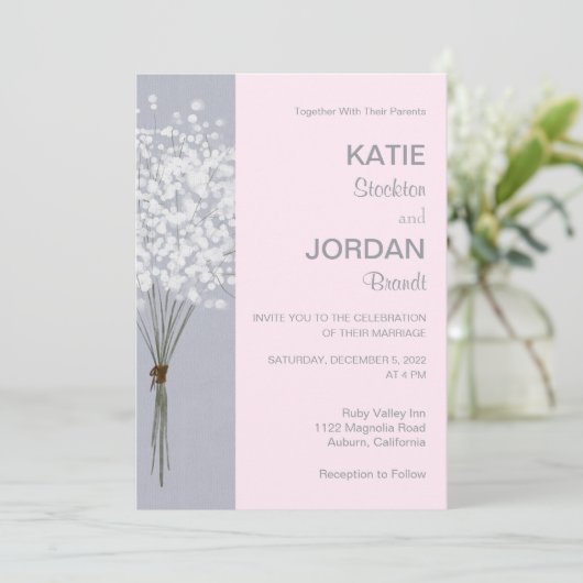 Eenvoudige uitnodiging van Floral Bouquet (Staand voorkant)