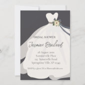 Eenvoudige uitnodiging van Floral Bride Gown Vrijg (Voorkant)