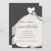 Eenvoudige uitnodiging van Floral Bride Gown Vrijg (Voorkant / Achterkant)