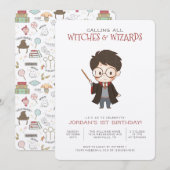 Eenvoudige uitnodiging van Harry Potter Birthday (Voorkant / Achterkant)