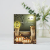 Eenvoudige uitnodiging van Harvest Moon Halloween  (Staand voorkant)