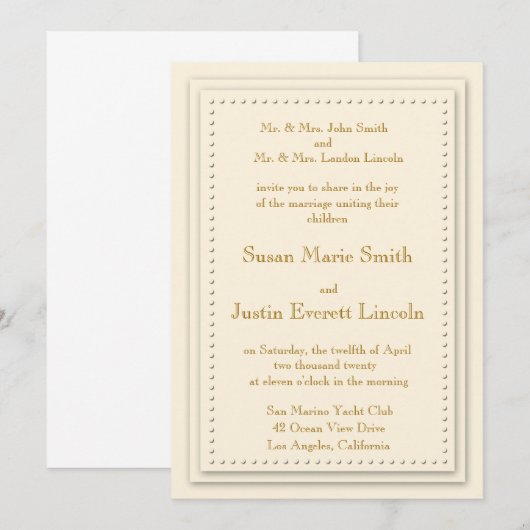 Eenvoudige uitnodiging van het Cream 5 x 7 van het (Voorkant / Achterkant)