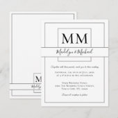 Eenvoudige uitnodiging van het Monogram Berichten (Voorkant / Achterkant)