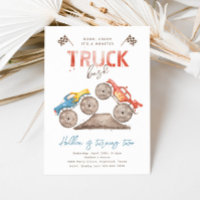 Eenvoudige uitnodiging van Monster Truck Birthday 