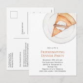 Eenvoudige uitnodiging van Pie Friendsgiving Dinne (Voorkant / Achterkant)