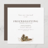 Eenvoudige uitnodiging van Pine Cone-vriendschap (Voorkant / Achterkant)