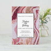 Eenvoudige uitnodiging van Red Birthday (Staand voorkant)