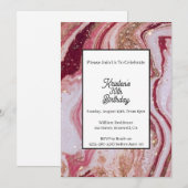 Eenvoudige uitnodiging van Red Birthday (Voorkant / Achterkant)