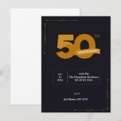 Eenvoudige uitnodiging voor 50-jarig huwelijksjubi (Voorkant / Achterkant)