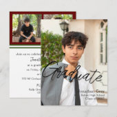 Eenvoudige uitnodiging voor afstuderen (Voorkant / Achterkant)