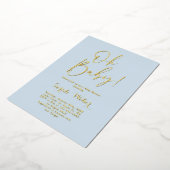 Eenvoudige uitnodiging voor Baby shower Folie (Gedraaid)