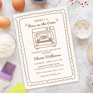 Eenvoudige Uitnodiging voor Baby Shower met Broodj