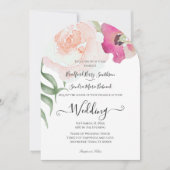 Eenvoudige uitnodiging voor blindenroze bruistoorn (Voorkant)