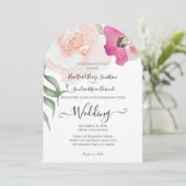 Eenvoudige uitnodiging voor blindenroze bruistoorn (Staand voorkant)