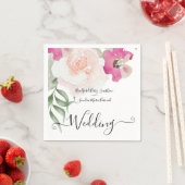 Eenvoudige uitnodiging voor blindenroze bruistoorn servet (Insitu)