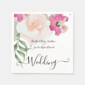 Eenvoudige uitnodiging voor blindenroze bruistoorn servet (Voorkant)