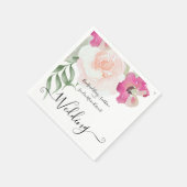 Eenvoudige uitnodiging voor blindenroze bruistoorn servet (Hoek)