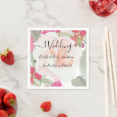 Eenvoudige uitnodiging voor blindenroze bruistoorn servet (Insitu)