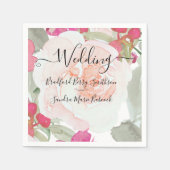 Eenvoudige uitnodiging voor blindenroze bruistoorn servet (Voorkant)