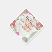 Eenvoudige uitnodiging voor blindenroze bruistoorn servet (Hoek)