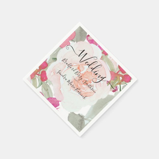 Eenvoudige uitnodiging voor blindenroze bruistoorn servet (Hoek)