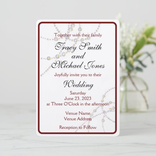 Eenvoudige uitnodiging voor bruiloft (Staand voorkant)