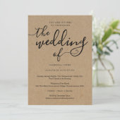 Eenvoudige uitnodiging voor bruiloft met RSVP op k (Staand voorkant)