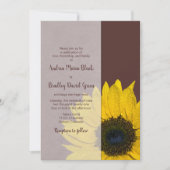 Eenvoudige uitnodiging voor bruine zonnebloem (Voorkant)