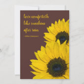 Eenvoudige uitnodiging voor bruine zonnebloem (Achterkant)