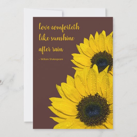 Eenvoudige uitnodiging voor bruine zonnebloem (Achterkant)