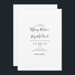 Eenvoudige uitnodiging voor Casual bruiloft via El<br><div class="desc">Deze eenvoudige elegante casual trouwuitnodiging is perfect voor je moderne,  minimalistische zwarte en witte bruiloft. Het ontwerp bevat een minimaal hedendaags lettertype dat vergezeld gaat van een formele kalligrafie. Houd het zoals is,  of verkies om het met uw eigen kunstwerk of foto's te personaliseren!</div>