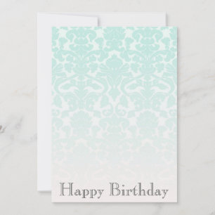 Eenvoudige uitnodiging voor Chic Mint Damask Birth