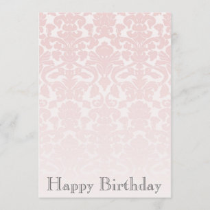 Eenvoudige uitnodiging voor Chic Pink Damask Birth