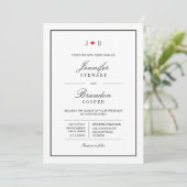 Eenvoudige uitnodiging voor Chic Typography Weddin (Staand voorkant)