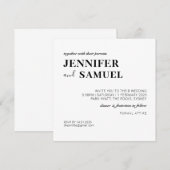 Eenvoudige uitnodiging voor classic Black en White (Voorkant / Achterkant)