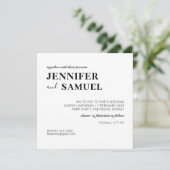 Eenvoudige uitnodiging voor classic Black en White (Staand voorkant)