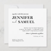 Eenvoudige uitnodiging voor classic Black en White (Voorkant)