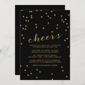 Eenvoudige uitnodiging voor Confetti kerstfeestdag (Voorkant / Achterkant)