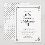 Eenvoudige uitnodiging voor de 60e verjaardag van (Voorkant / Achterkant)