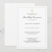 Eenvoudige uitnodiging voor de eerste Heilige Comm (Voorkant / Achterkant)