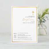 Eenvoudige uitnodiging voor de moderne gouden krui (Staand voorkant)