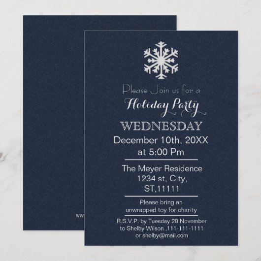 Eenvoudige uitnodiging voor eBay Classy-feestdagen (Voorkant / Achterkant)