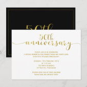 Eenvoudige uitnodiging voor een 50e Jubileum bruil (Voorkant / Achterkant)