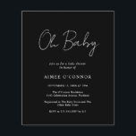 Eenvoudige uitnodiging voor een Baby shower voor e<br><div class="desc">Moderne uitnodiging voor baby shower met een zwart budget met een eenvoudig ontwerp met "Oh Baby" in een stijlscript met een rooskleurige stijl. Deze elegante genderneutrale uitnodiging met een minimalistische lay-out is geweldig,  of je nu een jongen of een meisje hebt.</div>