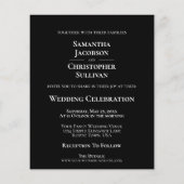 Eenvoudige uitnodiging voor een Black BUDGET Wedde (Achterkant)