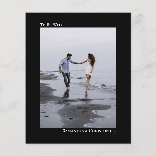 Eenvoudige uitnodiging voor een Black BUDGET Wedde (Voorkant)