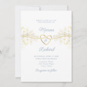 Eenvoudige uitnodiging voor een blauwe bruiloft (Voorkant)